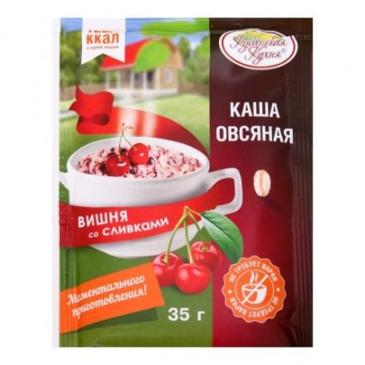 Каша овсяная "Кубанская кухня" со вкусом вишни со сливками, 35 г