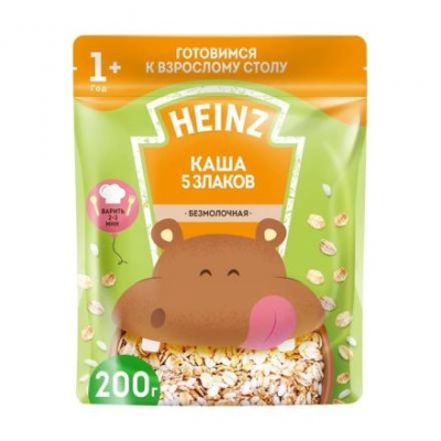 Каша безмолочная 5 злаков HEINZ "Я большой" 200г