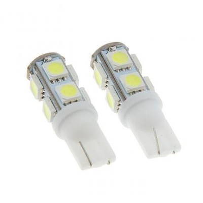 Автолампа светодиодная Cartage, T10 W5W, 12 В, 9 SMD-5050, набор 2 шт