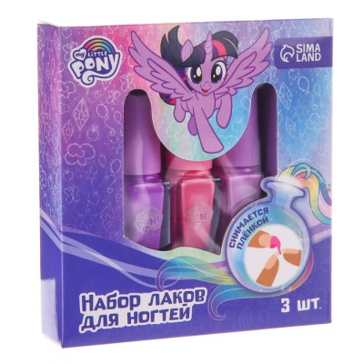 Набор лаков для ногтей "Искорка", My Little Pony 3 шт по 6 мл