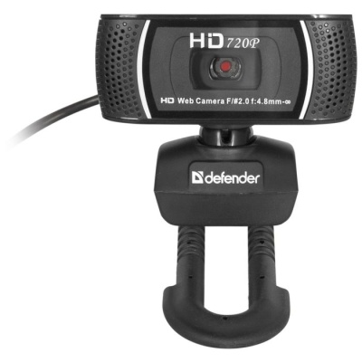 Веб-камера Defender G-lens 2597, 2 МП, 1280 х 720, HD720p, черная