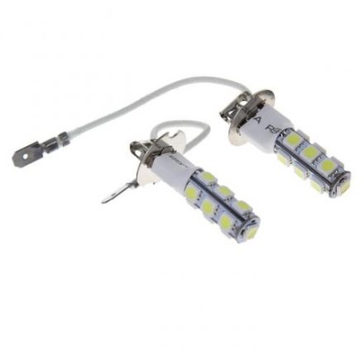 Автолампа светодиодная H3, 12 В, 13 SMD-5050, 2 шт, белый