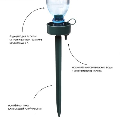 Автополив для комнатных растений, под бутылку, регулируемый