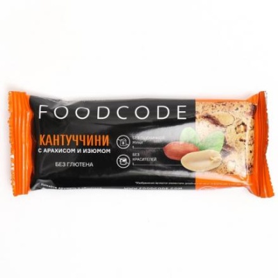 Печенье Кантуччини с арахисом и изюмом 26 г FOODCODE