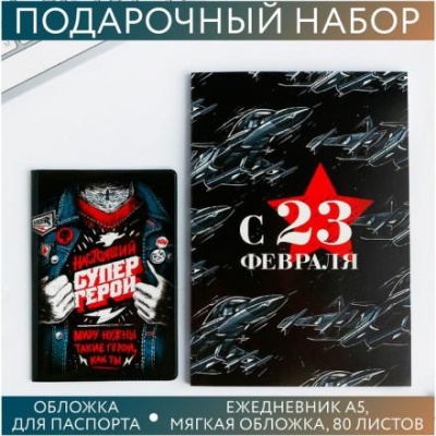 Набор «Всегда на высоте»: обложка для паспорта ПВХ и ежедневник А5 80 листов