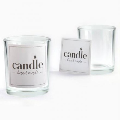 Стакан для свечи с наклейкой "Candle hand made", 5 х 6 х 5 см