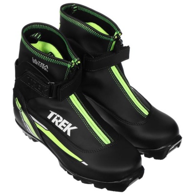 Ботинки лыжные TREK Experience 1, NNN, искусственная кожа, цвет чёрный/лайм-неон, лого белый, размер 43