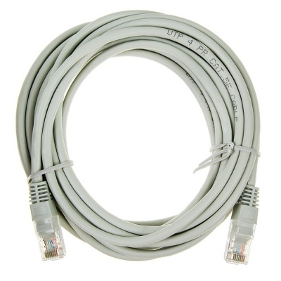 Патч-корд Gembird PP12e-5M, UTP 5е кат., RJ-45(m)-RJ-45(m), 5 м, серый