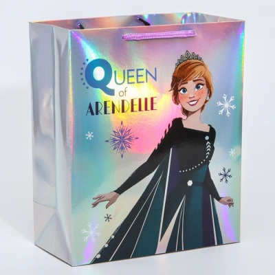 Пакет голография горизонтальный "Queen of Arendelle", Холодное сердце, 25 х 21 х 10 см