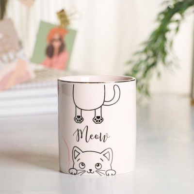 Стакан Meow, розовый, 8 х 9,5 см