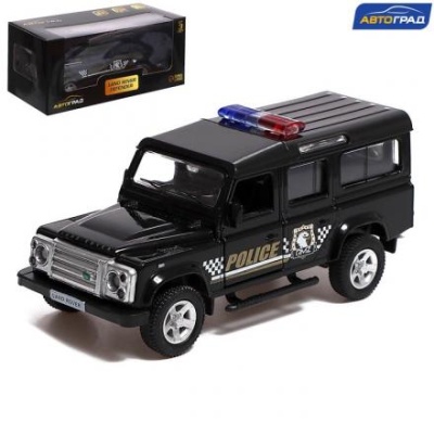 Машина металлическая LAND ROVER DEFENDER, 1:32, инерция, полиция