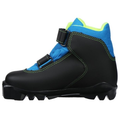 Ботинки лыжные TREK Snowrock, SNS, искусственная кожа, цвет чёрный/синий, лого лайм-неон/белый, размер 29