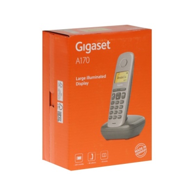 Радиотелефон DECT Gigaset A170, АОН, Caller ID, ускоренный набор, 50 номеров, ECO, серый