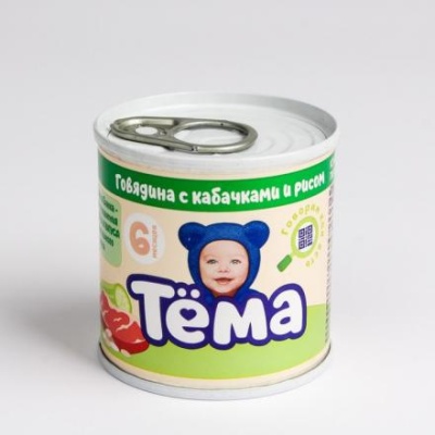 Пюре ТЕМА говядина/кабачок/рис 90г