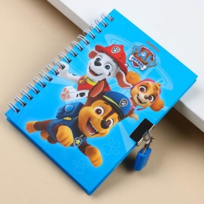 Записная книжка на замочке А6, Paw Patrol