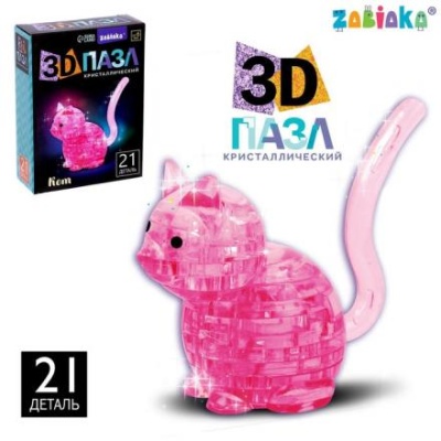 Пазл 3D кристаллический «Кот», 21 деталь, цвета МИКС