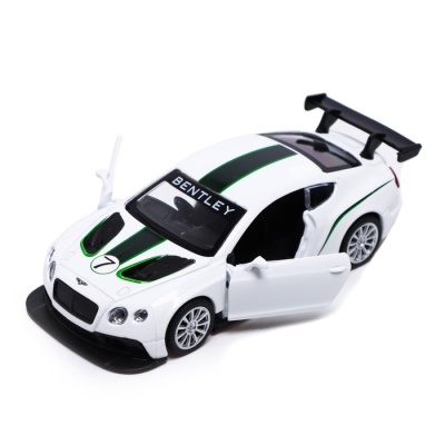 Машина металлическая BENTLEY CONTINENTAL GT3, 1:43, инерция, открываются двери, цвет белый