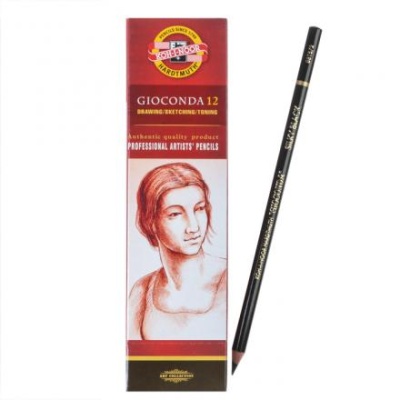 Карандаш художественный чернографитный 4.2 мм, Koh-I-Noor GIOCONDA SILKY 8815 HB, чёрный, L=175 мм