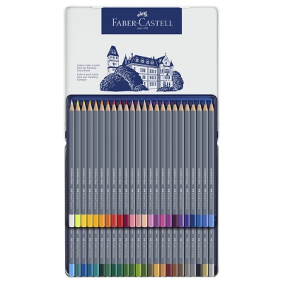 Карандаши акварельные набор 48 цветов, Faber-Castell Goldfaber Aqua, в металлическом пенале