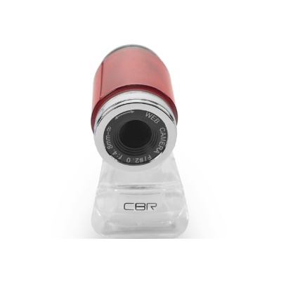 Веб-камера CBR CW 830M Red, 0.3 МП, 640х480, USB 2.0, микрофон, красная