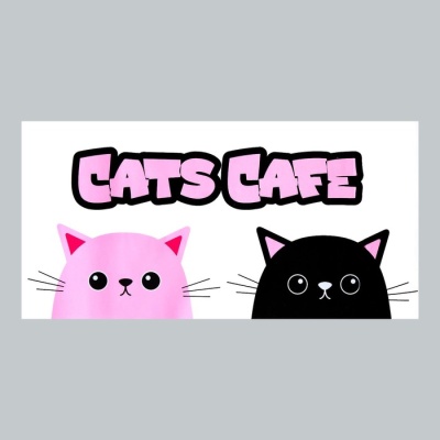 Защитная самоклеящаяся пленка на месте кормления/туалета питомца "Cats cafe. Два кота" 50х25