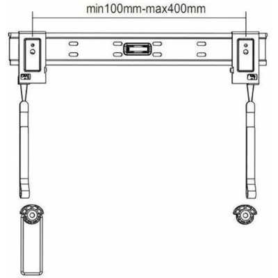 Кронштейн GMP 3002, для ТВ, фиксированный, 26-47", до 50 кг, 14,5 мм от ст, черный