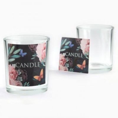 Стакан для свечи с наклейкой "Candle", 5 х 6 х 5 см