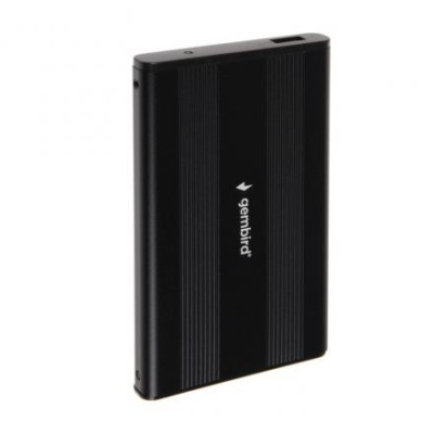 Внешний корпус 2.5" Gembird EE2-U2S-5, черный, USB 2.0, SATA, металл