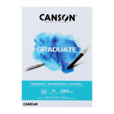 Альбом для акварели CANSON Graduate, A5, 20 листов, склейка, 250 г/м2