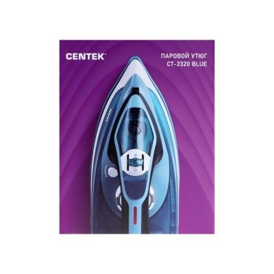 Утюг Centek CT-2320, 2200 Вт, керамика, 200 мл, капля-стоп, пар. удар, бирюзовый