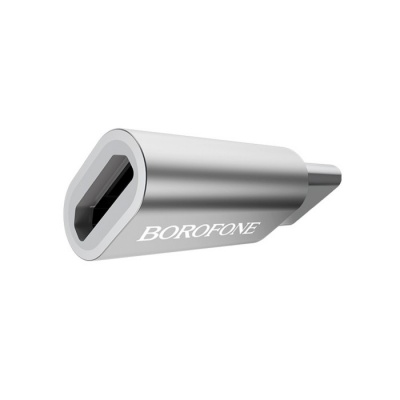 Адаптер Borofone BV4, MicroUSB - Type-C, серебристый