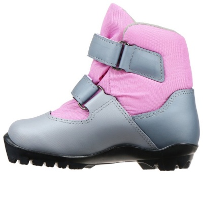 Ботинки лыжные TREK Kids, NNN, искусственная кожа, цвет металлик/розовый, лого серебристый, размер 29