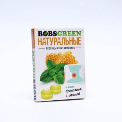 Леденцы BOBSGEEN прополис с мятой, 10 шт. в упаковке