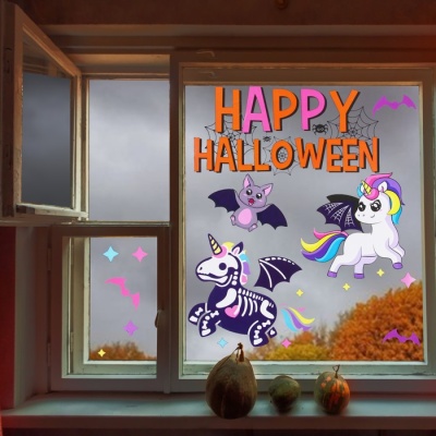 Интерьерные наклейки «Happy Halloween», единорог