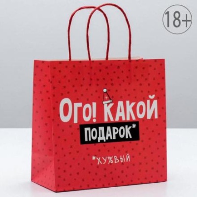 Пакет подарочный «Ого! Какой подарок», 22 × 22 × 11 см