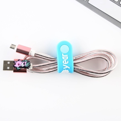 Набор держатель для провода+кабель micro USB «Happy New Year», 1А, 1м