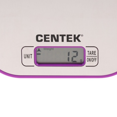 Весы кухонные Centek CT-2461, электронные, до 5 кг, серебристо-фиолетовые