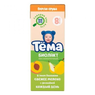 Биолакт ТЕМА персик/груша 3,0% 206г