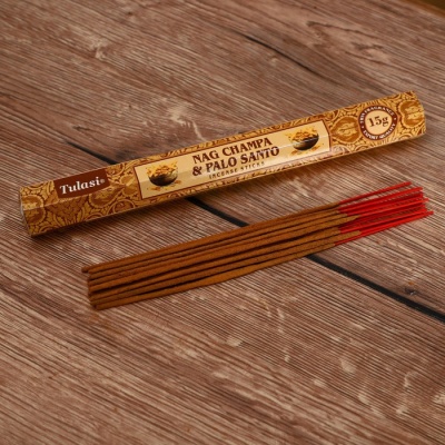 Благовония NAG CHAMPA "Tulasi" 15 аромапалочек Palo Santo