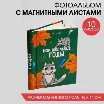 Фотоальбом 10 магнитных листов «Мои школьные годы», 16 х 19 см