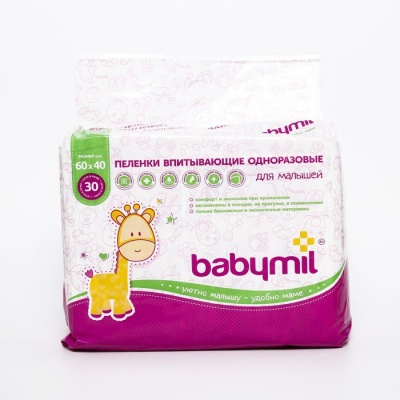 Пеленки впитывающие одноразовые «Babymil» Эконом, 60*40, 30 шт